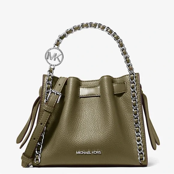Michael Kors Olive Crossbody Bag with Chain Detail - Picture 2 of 5